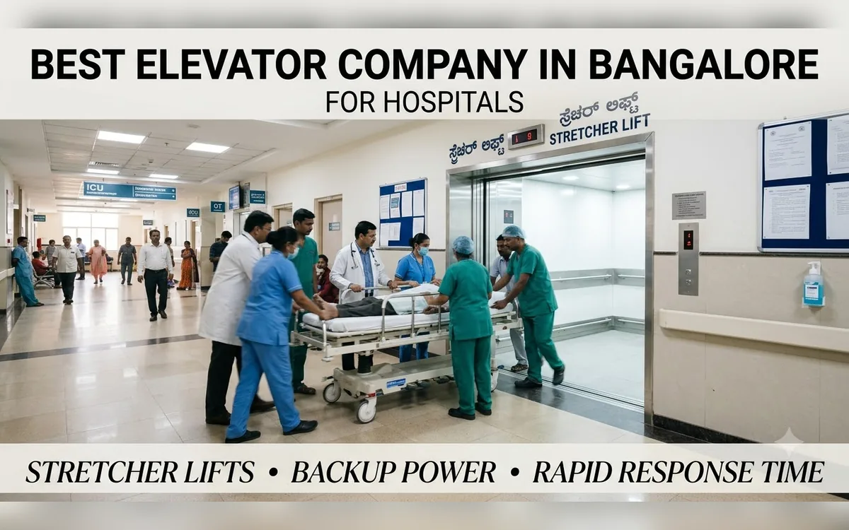 Stretcher being moved into a hospital lift