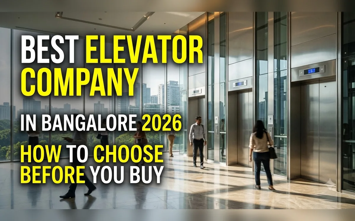 Passengers walking past lift doors in an office lobby