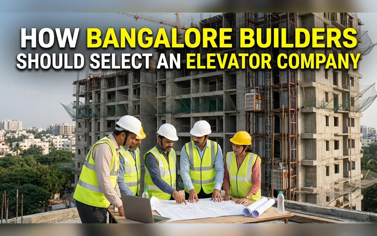 Builders and site engineers reviewing drawings at a construction site in Bangalore