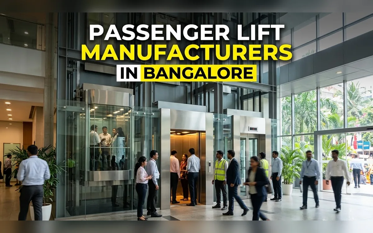 Passenger lift cabin and control panel in a Bangalore building, supplied by a lift manufacturer and installed by an installer